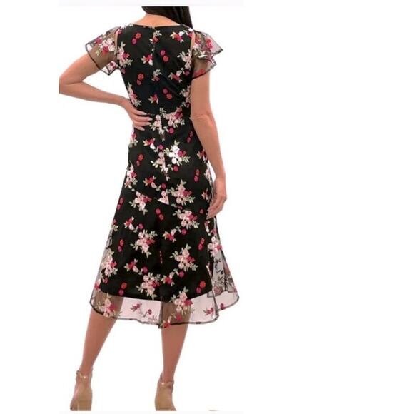 NWT Sam Edelman Embroidered Mesh Midi Dress Size 2 - Picture 2 of 11